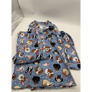 pajama Mania Flannel dog animal print blue XS